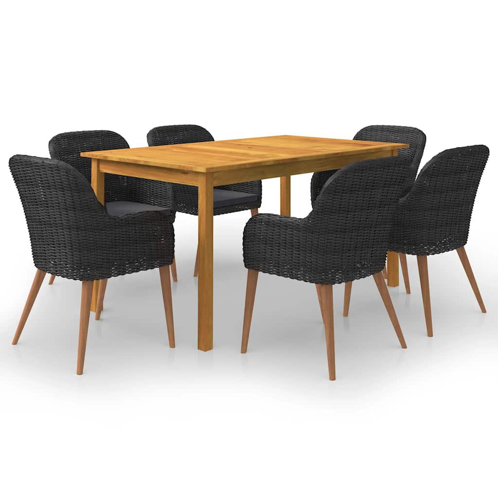 vidaXL 5-delige Tuinset zwart