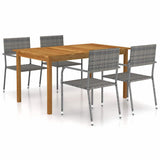 vidaXL 5-piece Garden Dining Set black
