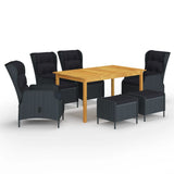 vidaXL 7-piece Garden Dining Set Dark Grey