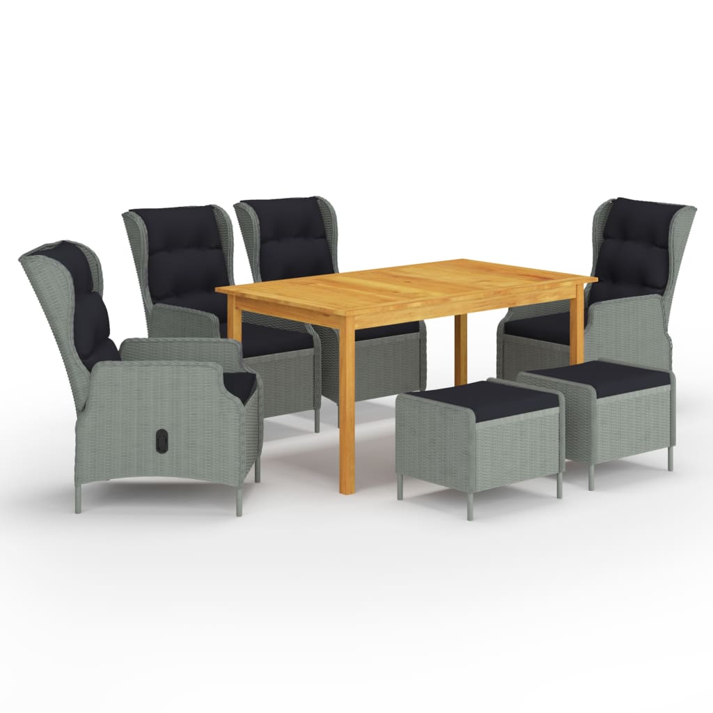 vidaXL 7-piece Garden Dining Set Dark Grey