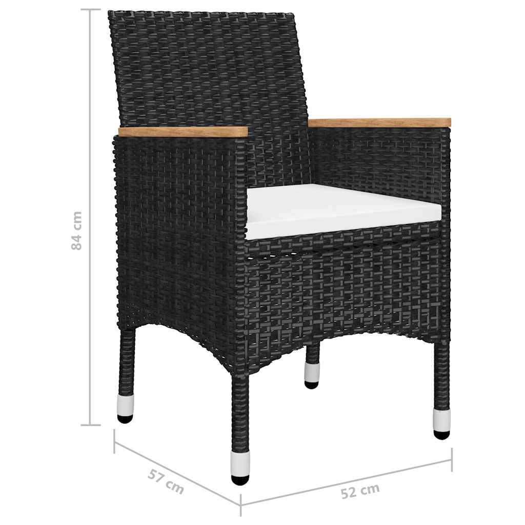 vidaXL 7-delige Tuinset zwart