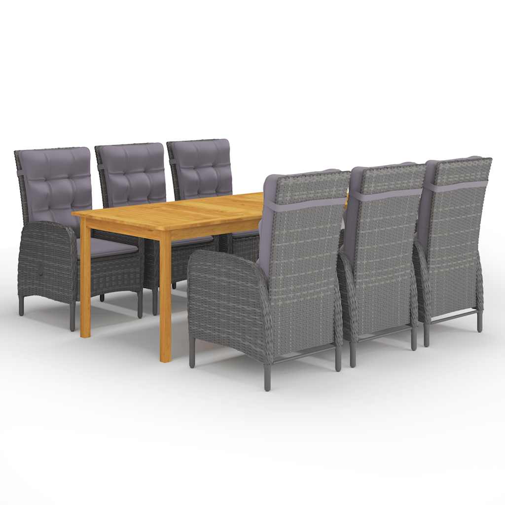 vidaXL 7-Piece Garden Dining Set Grey