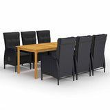 vidaXL 7-Piece Garden Dining Set Grey
