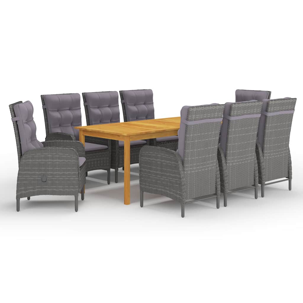 vidaXL 7-Piece Garden Dining Set Grey