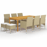 vidaXL 11-Piece Garden Dining Set Black