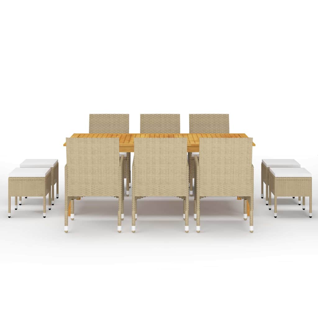 vidaXL 11-Piece Garden Dining Set Black