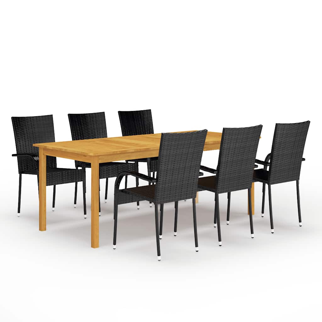 vidaXL 7-Piece Garden Dining Set Brown