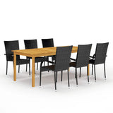 vidaXL 7-Piece Garden Dining Set Brown