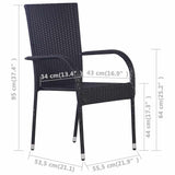 vidaXL 7-Piece Garden Dining Set Brown
