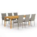 vidaXL 7-Piece Garden Dining Set Brown