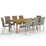 vidaXL 7-Piece Garden Dining Set Brown