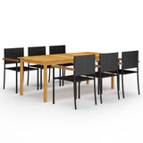 vidaXL 9-piece Garden Dining Set black