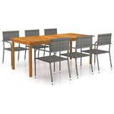 vidaXL 7-Piece Garden Dining Set Grey