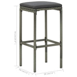 vidaXL 3-Piece Garden Bar Set with Cushions Brown