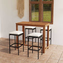 vidaXL 5-Piece Garden Bar Set with Cushions Brown