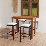 vidaXL 5-Piece Garden Bar Set with Cushions Brown