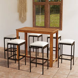 vidaXL 5-Piece Garden Bar Set with Cushions Brown