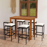 vidaXL 5-Piece Garden Bar Set with Cushions Brown