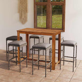 vidaXL 5-Piece Garden Bar Set with Cushions Brown