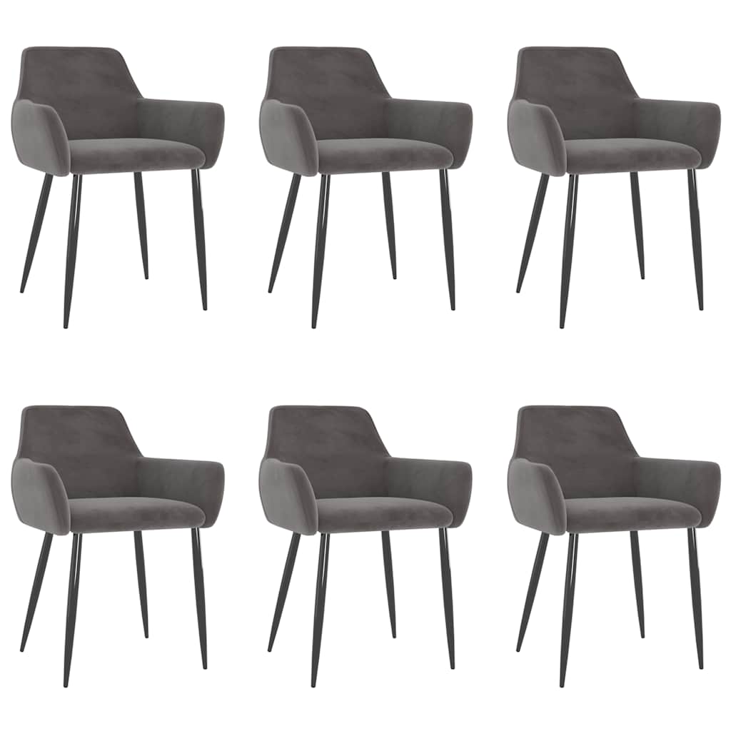 vidaXL Eetkamerstoelen 4 st fluweel donkergrijs