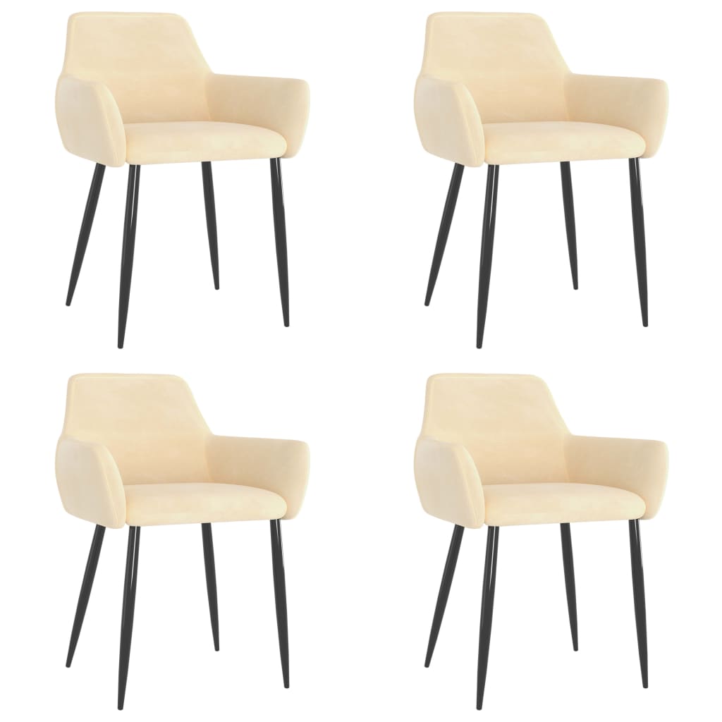 vidaXL Eetkamerstoelen 4 st fluweel donkergrijs
