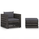 vidaXL 2-piece Lounge Set with Cushions Grey Impregnated Wood