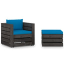 vidaXL 2-piece Lounge Set with Cushions Grey Impregnated Wood