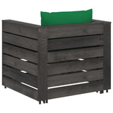 vidaXL 2-piece Lounge Set with Cushions Grey Impregnated Wood