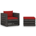 vidaXL 2-piece Lounge Set with Cushions Grey Impregnated Wood
