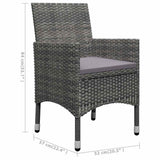 vidaXL 3-Piece Garden Dining Set Black