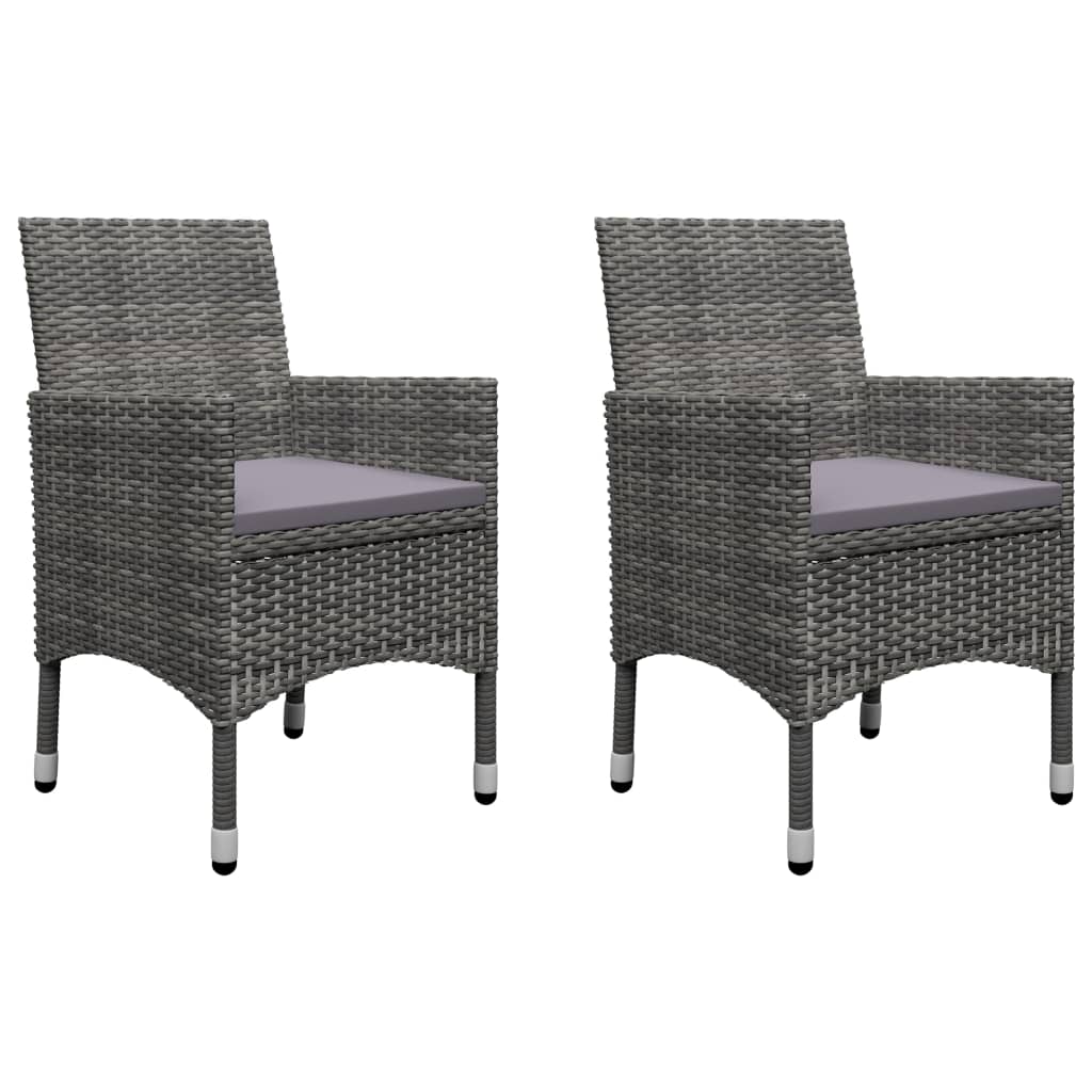 vidaXL 3-Piece Garden Dining Set Black