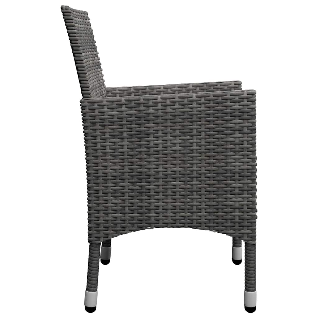 vidaXL 3-Piece Garden Dining Set Black