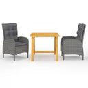 vidaXL 3-Piece Garden Lounge Set Grey