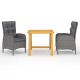vidaXL 3-Piece Garden Lounge Set Grey