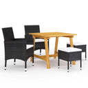 vidaXL 5-piece Garden Dining Set black