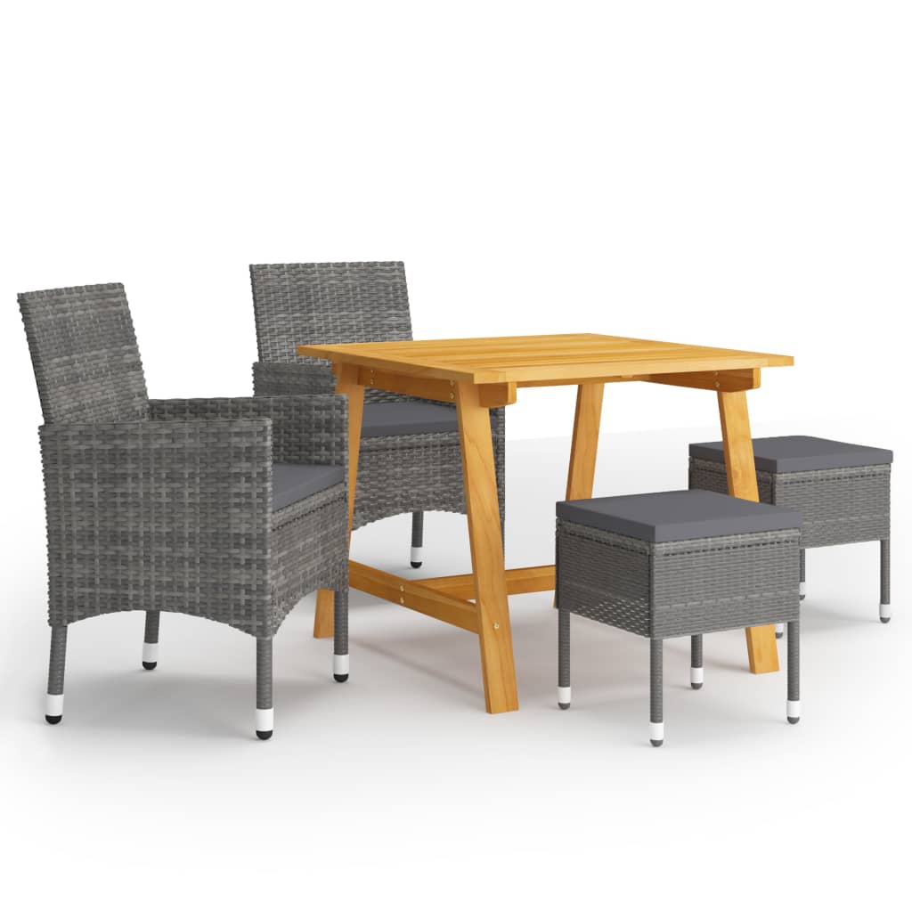 vidaXL 5-piece Garden Dining Set black