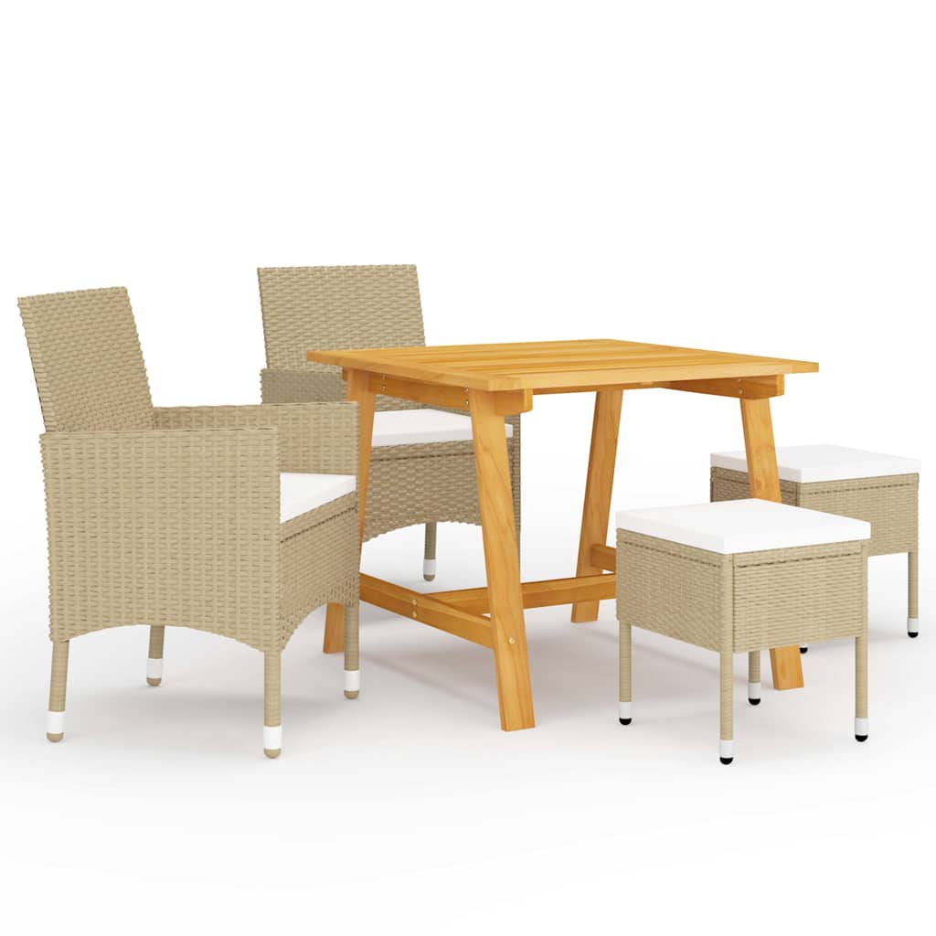 vidaXL 5-piece Garden Dining Set black