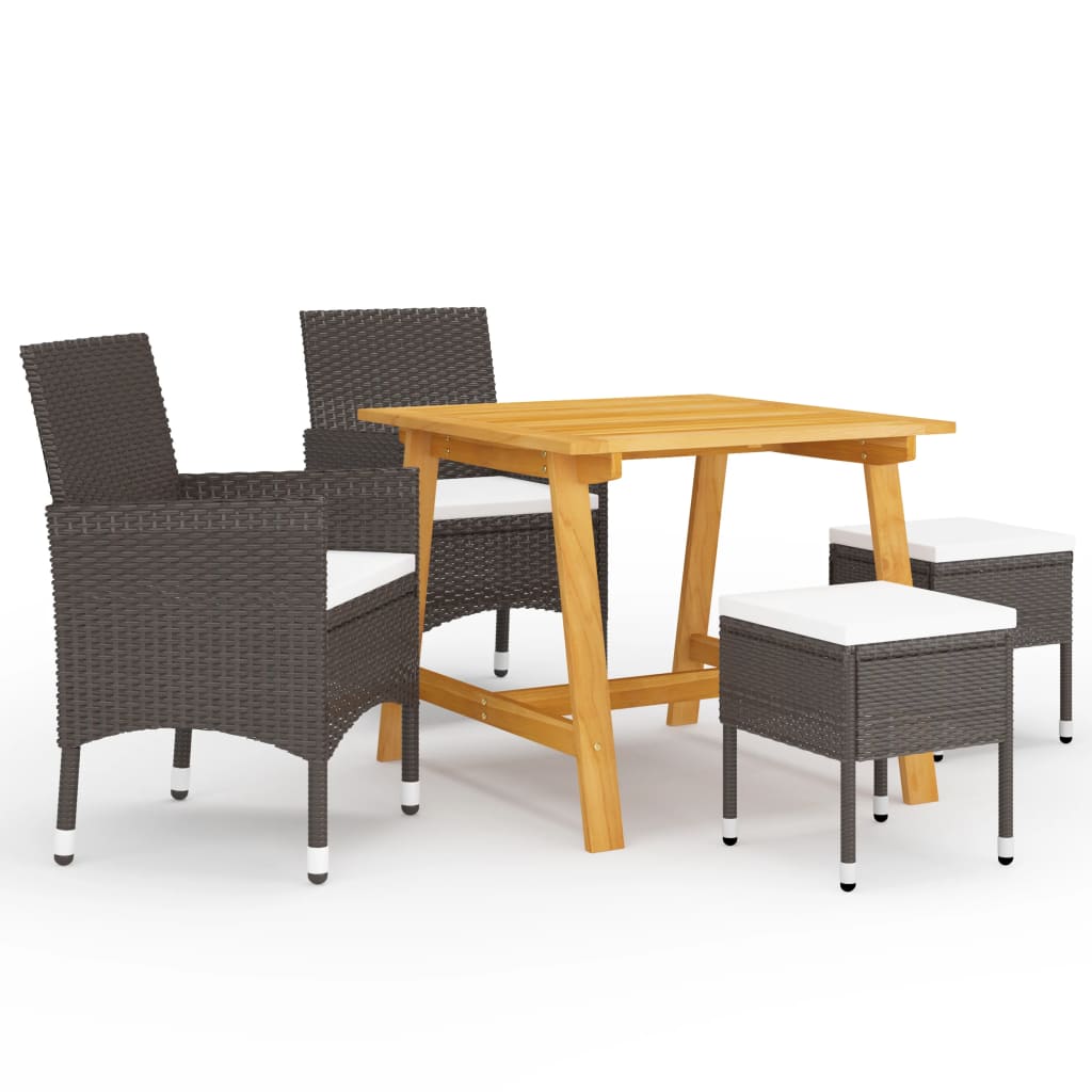 vidaXL 5-piece Garden Dining Set black