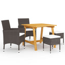 vidaXL 5-piece Garden Dining Set black