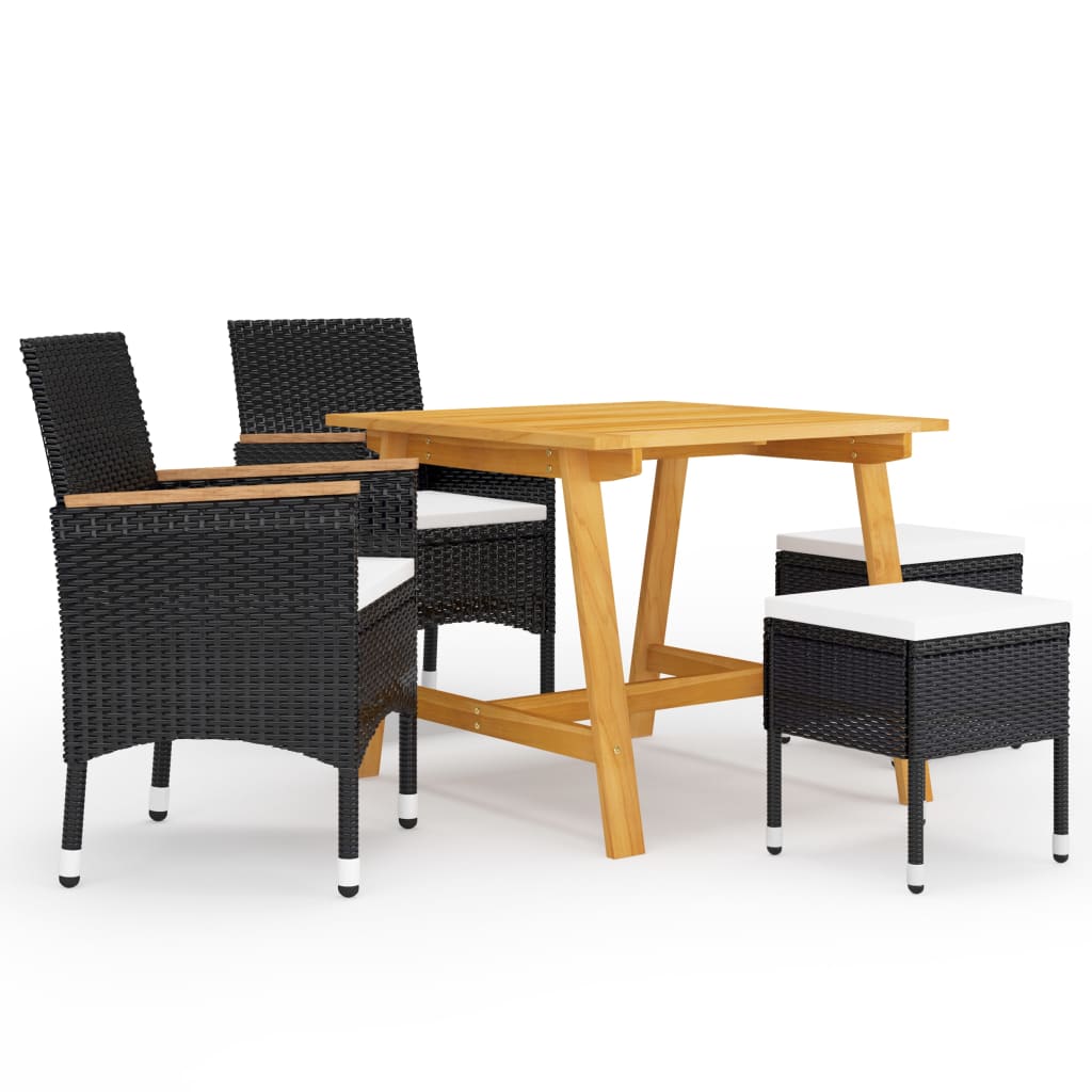 vidaXL 5-piece Garden Dining Set black