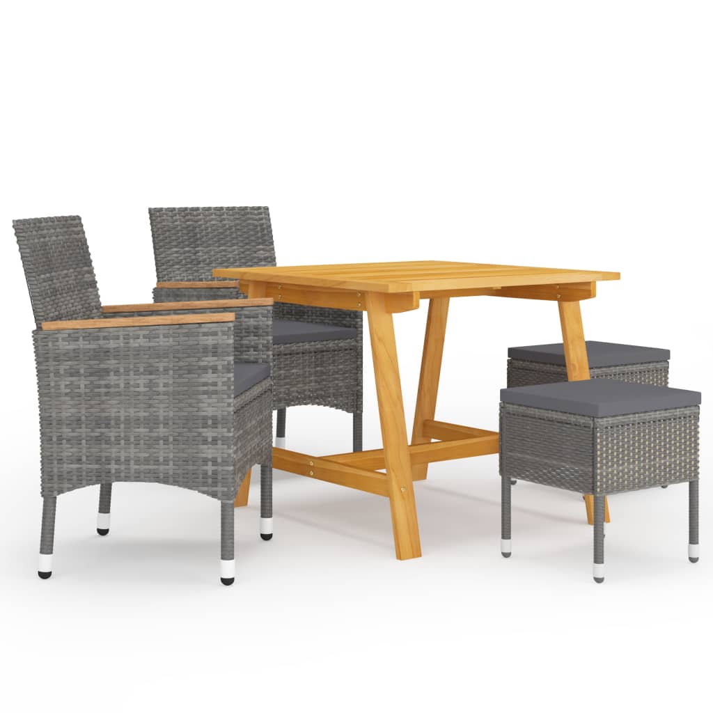 vidaXL 5-piece Garden Dining Set black