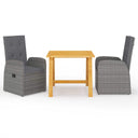 vidaXL 3-piece Garden Lounge Set Grey