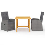 vidaXL 3-piece Garden Lounge Set Grey
