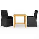 vidaXL 3-piece Garden Lounge Set Grey