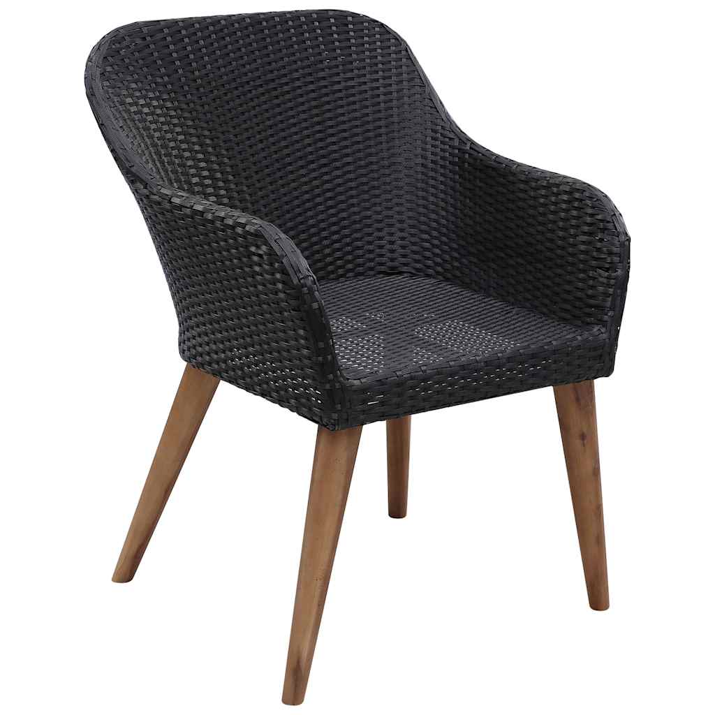 vidaXL 3-piece Garden Lounge Set black