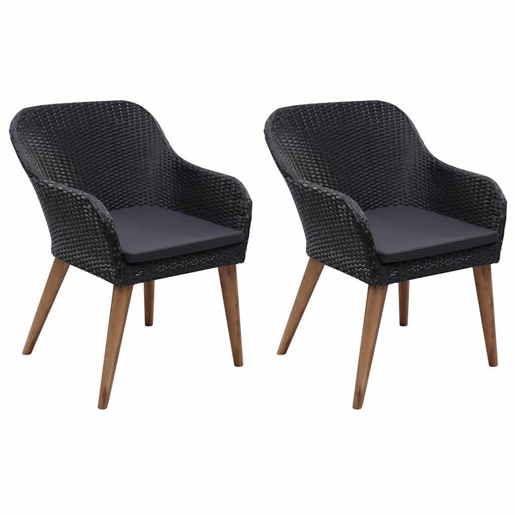vidaXL 3-piece Garden Lounge Set black
