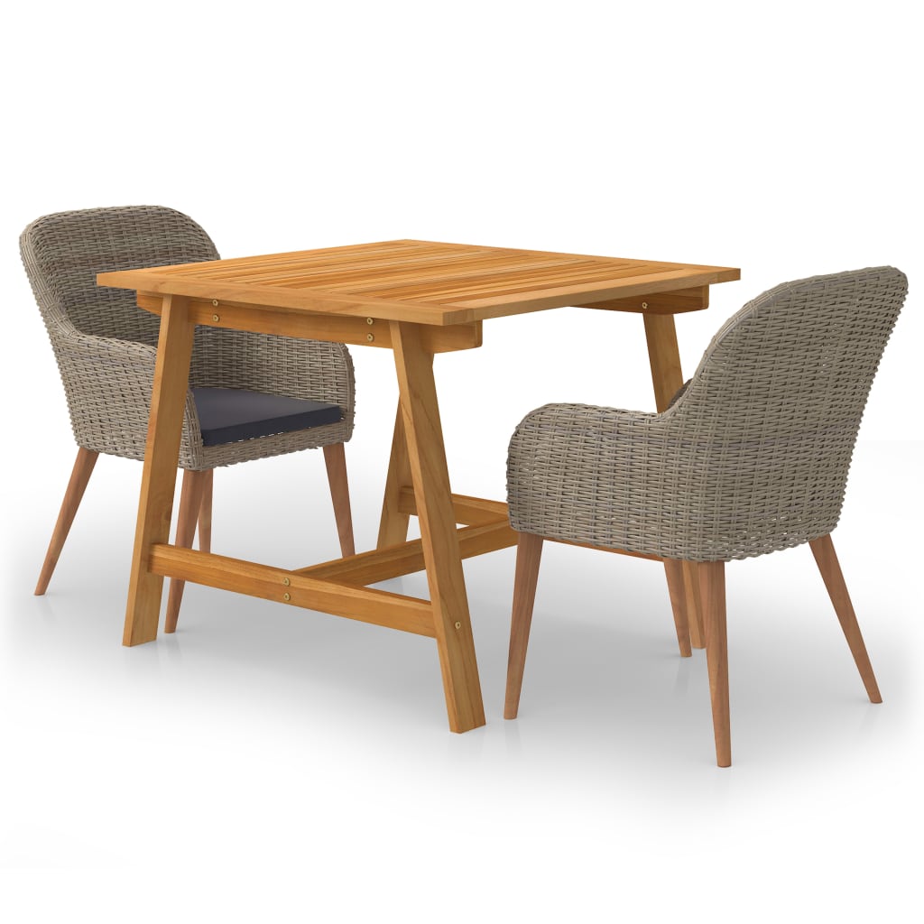 vidaXL 3-piece Garden Lounge Set black