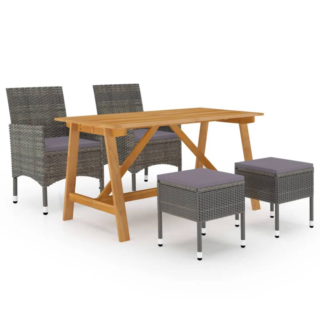 vidaXL 5-delige Tuinset zwart