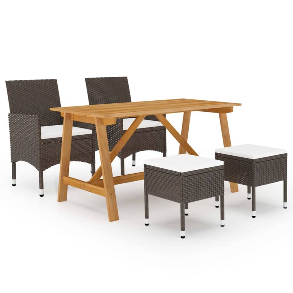 vidaXL 5-delige Tuinset zwart