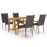 vidaXL 5-piece Garden Dining Set brown
